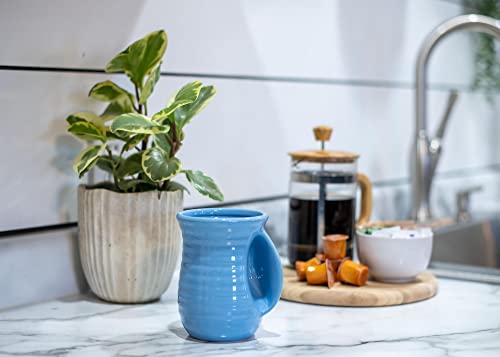 Ribbed 14 ounce Ceramic Stoneware Handwarmer Mug