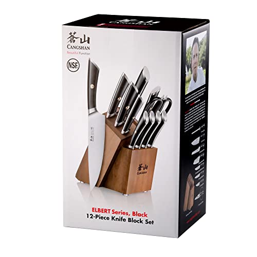 ELBERT Series German Steel Forged Knife Block Sets (12 Count)