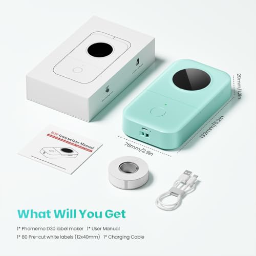 Label Maker D30 Bluetooth Mini Label Maker Machine with Tape (72 Count)