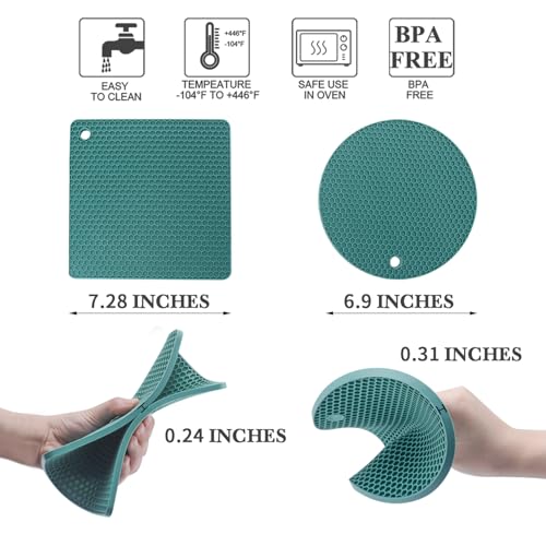 4 Pack Silicone Trivets for Hot Dishes (4 Count)