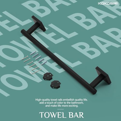 Bathroom Towel Bars 16 Inch Towel Rail Matte Black 40CM Hand Towel Holder for Bath Kitchen Wall Stainless Steel B4005BK