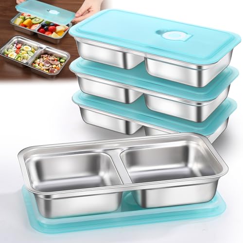 4 Pack Stainless Steel Snack Containers Reusable (4 Count)