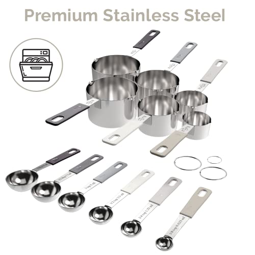 22 Piece Stainless Steel Measuring Cups and Spoons Set