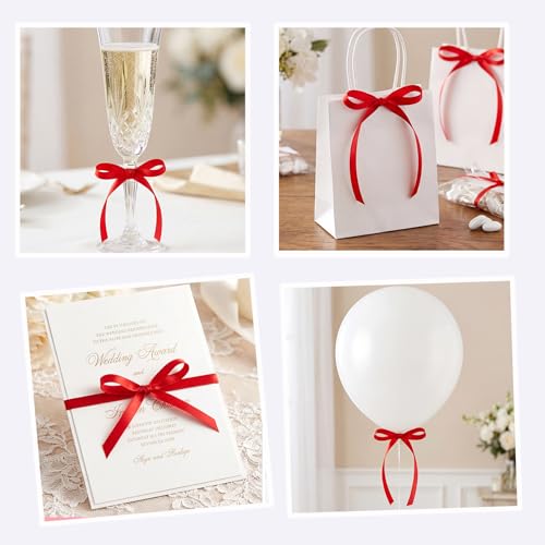 30 Pack Red Ribbon Bows for Cake Bow Cake Toppers (30 Count)
