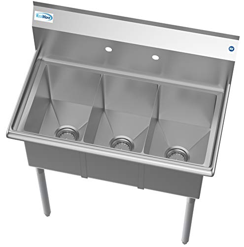 36" 3 Compartment Stainless Steel Triple Bowl NSF Commercial Kitchen Sink