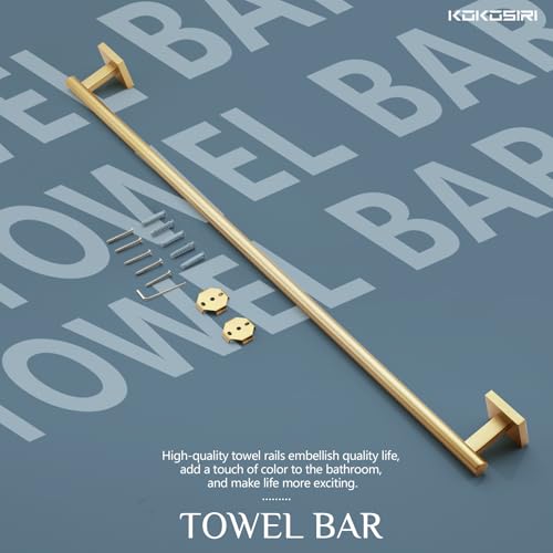 Bathroom Towel Bar 36'' Towel Holder for Bath Kitchen Wall Mount Towel Rails 36 Inch Brushed Gold Stainless Steel B4005BG