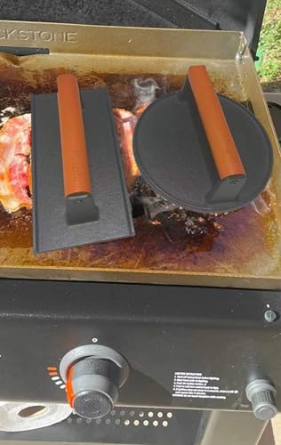 Cast Iron Grill Presses with Wood Handle