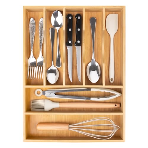 Bamboo Silverware Drawer Organizer