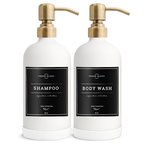 White Glass Soap Dispenser (2 Count)