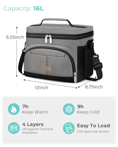 Lunch Box for Men Women Insulated Lunch Tote Cooler Bag Lunchbox