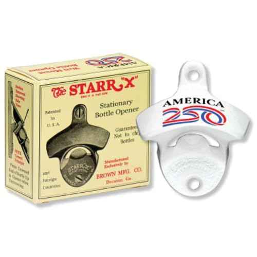 America 250 STARR "X" White Wall Mounted Bottle Opener