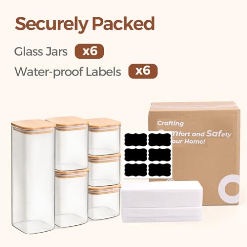 Glass Storage Containers Set of 6 (6 Count)