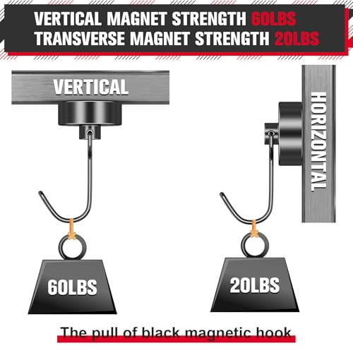 60 LB+ Magnetic Hooks (12 Count)