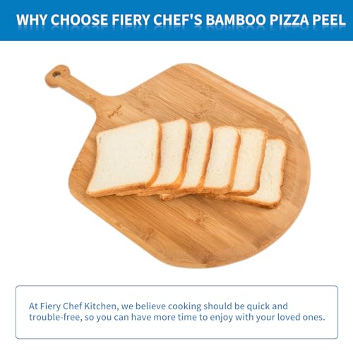 12” Bamboo Pizza Peel with 8 Slice Grooves