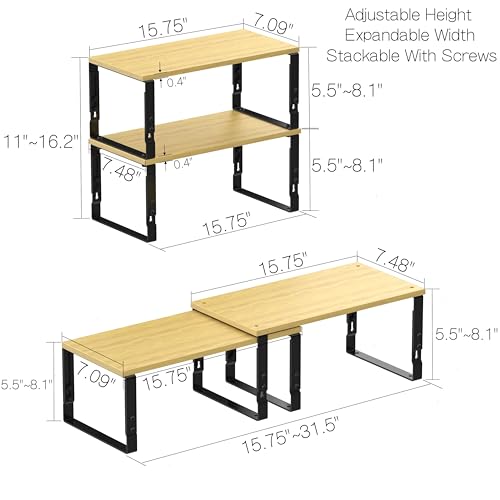 Expandable Kitchen Cabinet Organizer Shelves (2 Count)