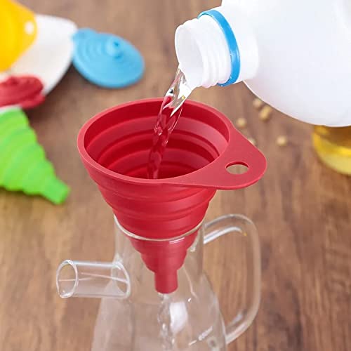 Set of 4 Silicone Collapsible Kitchen Funnel (4 Count)