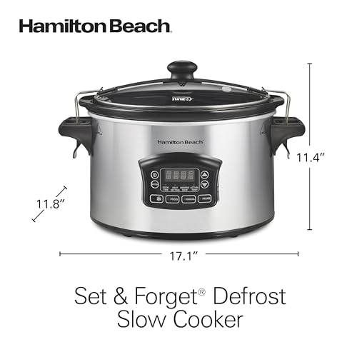 Portable 6 Quart Set & Forget Programmable Slow Cooker