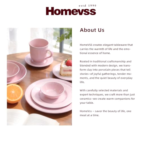 HomeVSS 42 Piece Pearl Dots Stoneware Dinnerware Set