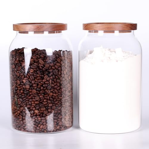 1 Gallon Glass Jar with Wooden Acacia Airtight Lid