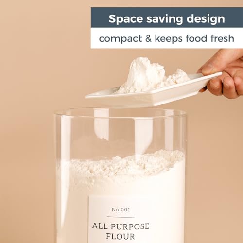 1 Gallon Large Glass Food Storage Containers With Airtight Bamboo Lid