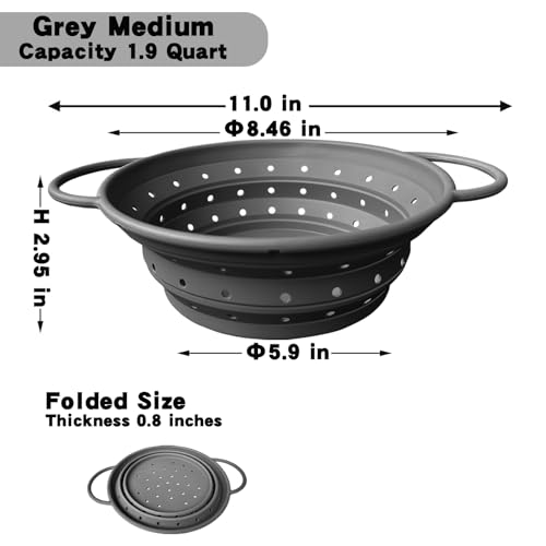 Silicone Collapsible Colander with Handle