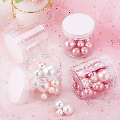 6 Pack 8 oz Plastic Jars Containers with Lids Wide (6 Count)