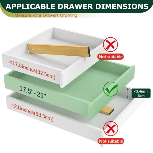 Kitchen Drawer Dividers 6 Pack Bamboo Drawer Organizers (6 Count)