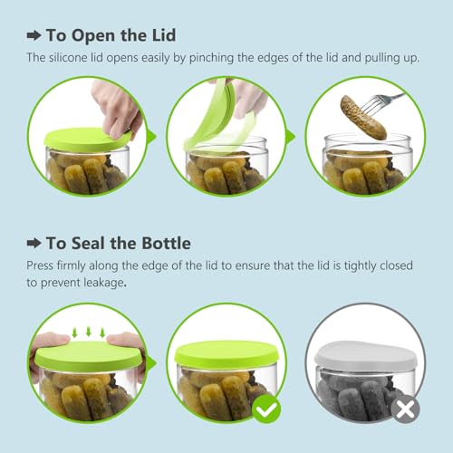 Glass Pickle Container with Strainer (2 Count)