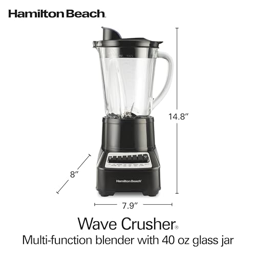 Wave Crusher Blender for Smoothies With 40 Oz Glass Jar