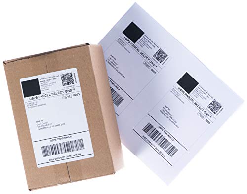 8.5" x 5.5" Half Sheet Self Adhesive Shipping Labels for Laser & Inkjet Printers