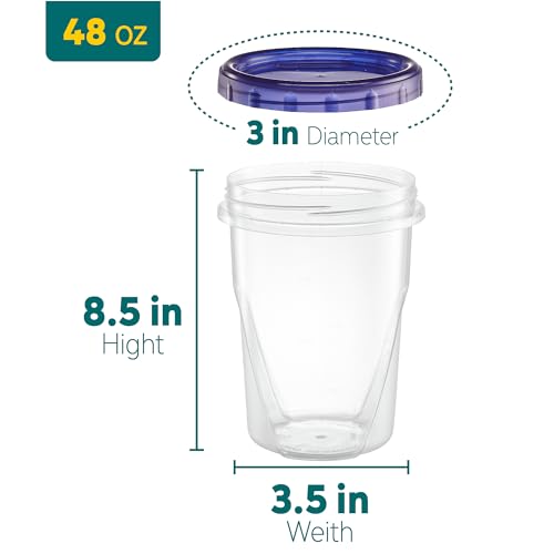12 Pack Twist Cap Food Storage Containers with Blue Screw on Lid