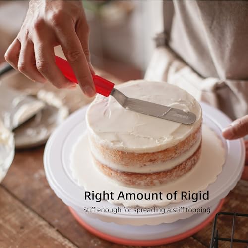 Cake Offset Spatula set of 4 6 8 inch Angled Icing Spatula Cake Decorating Frosting Knife (3 Count)