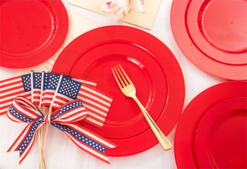 60PCS Red Plastic Plates (60 Count)