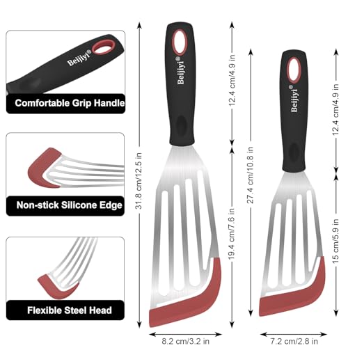 2 Piece Silicone Fish Spatula for Nonstick Cookware (2 Count)
