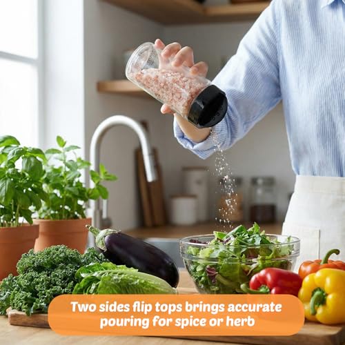 24 Pcs Plastic Spice Jars with Shaker Lids (24 Count)