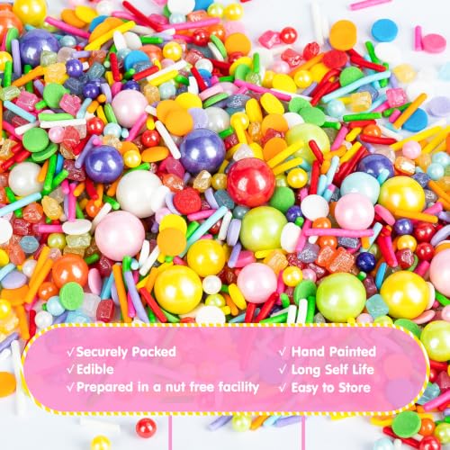 Edible Rainbow Pearl Sprinkles (4.6 Ounce)