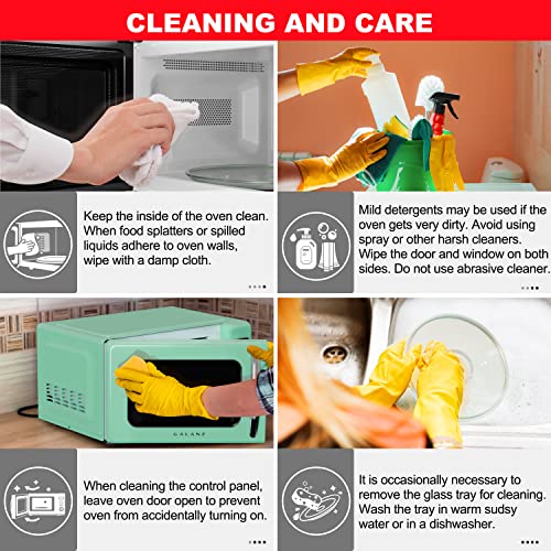 GLCMKZ07GNR07 Retro Countertop Microwave Oven with Auto Cook & Reheat