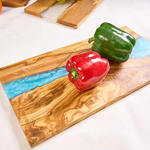 Italian Olive Wood luxury Cheese board with Resin