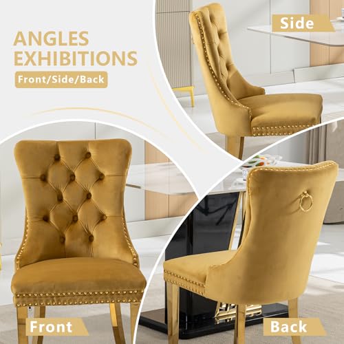 Gold Velvet Dining Chairs Set of 4 (4 Count)