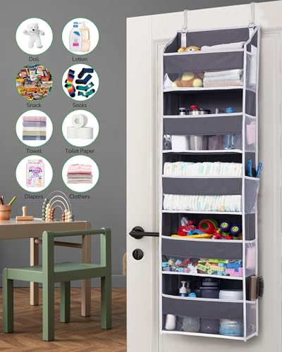2 Pack 5 tier Over the Door Organizer Dark Gray (2 Count)