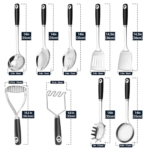 18 0 Stainless Steel Cooking Utensils Set (9 Count)