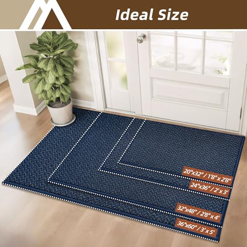 Dirt Trapper Door Mat 32"x48" Non Slip Washable Navy Blue (128 Sq Ft)