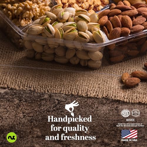Mixed Nuts Gift Basket + Green Ribbon