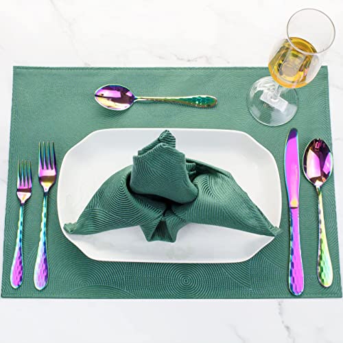 Hammered Silverware Set 20 Pieces