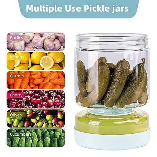 Glass Pickle Jar with Strainer Flip (34 Ounce)
