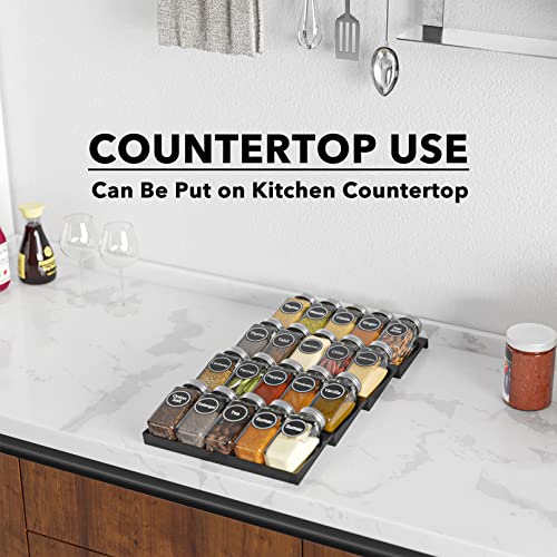 Spice Drawer Organizer with 20 Spice Jars (20 Count)