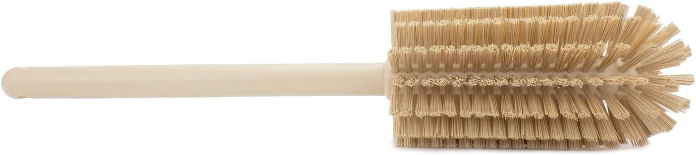 SPARTA Large Water Bottle Brush Ideal for Wide-Mouth Jars, Bottles and Tumblers, Dishwashing Tool with Handle for Home and Commercial Kitchens, Plastic, 16 Inches, Tan, (Pack of 4)