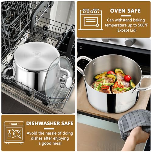 8 Quart Tri Ply Stainless Steel Stock Pot