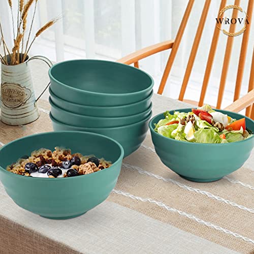 Wheat Straw Bowls Set 60 OZ Unbreakable Large Cereal Bowls Set of 6 Microwave and Dishwasher Safe Bowls Big Bowls for Dorm and Apartment BPA Free Soup Bowl for Serving Oatmeal and Salad