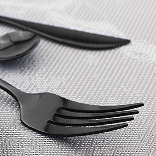 Shiny Black Silverware Set (6 Count)